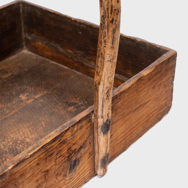 Early 20th Century Rustic Chinese Bent Handle Merchant's Tray For Sale - Image 4 of 4