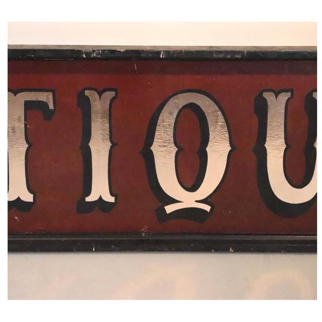 Wood Antique 10-Foot Large Painted “Antique” Trade Sign For Sale - Image 7 of 10