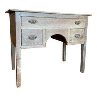 18th Century Antique George III Grained Bleached Oak Dressing Table For Sale