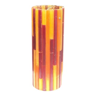 Moe Fiesta Mosaic Lucite Cylinder Swag Lamp Pendant For Sale