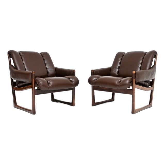Vintage Armchairs by Torbjorn Afdal for Bruksbo, 1970, Set of 2 For Sale