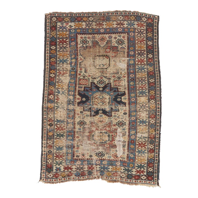 Late 19th Century Caucasian Shirvan Rug, 03'03 X 04'07 For Sale
