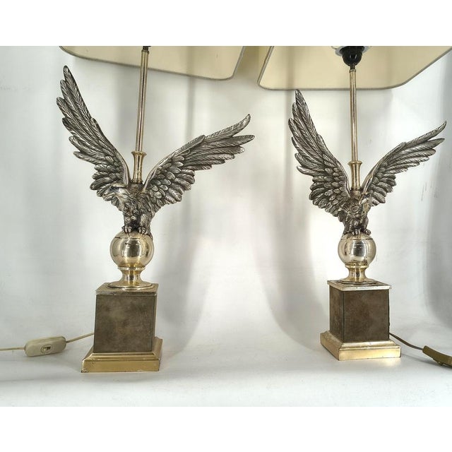 Nikkel Eagle Table Lamps by Loevsky and Loevsky, 1970s, Set of 2 For Sale - Image 14 of 18