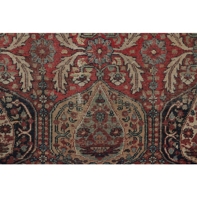 Traditional Oversized Antique Kerman Lavar Rug in Red With Floral Patterns | Rug & Kilim For Sale - Image 3 of 7