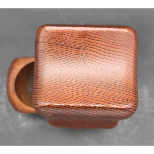 1970s Fred & Marilyn Buss Handcrafted Redwood Owl Figurine Stash Box For Sale - Image 9 of 12