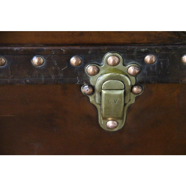 Antique Leather Trunk from Louis Vuitton, 1900s For Sale - Image 6 of 18