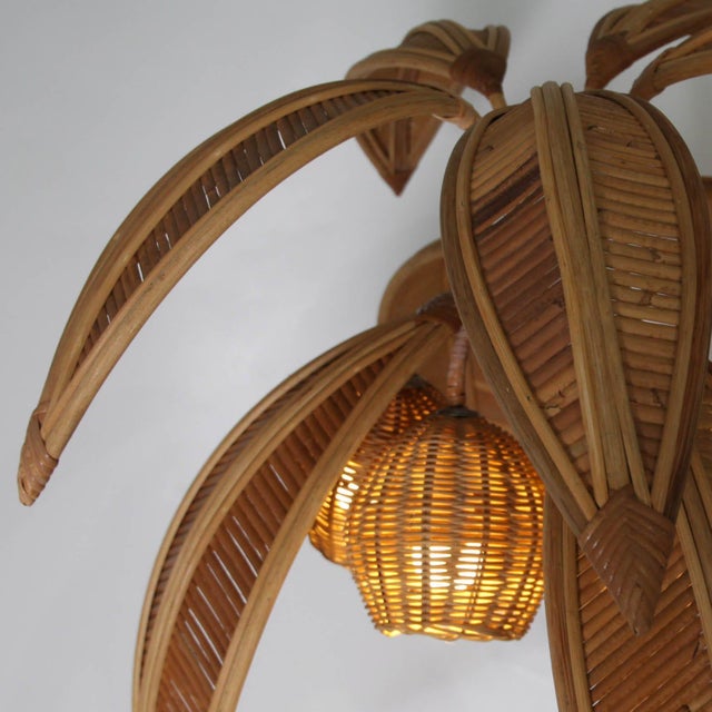 Palmtree Floor Lamp in Rattan For Sale - Image 10 of 18
