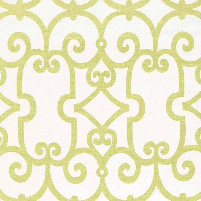Sample- Schumacher Manor Gate Fabric in Aloe For Sale