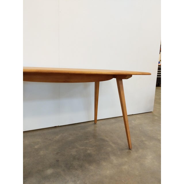 Wood Vintage Ercol Mid Century Modern Plank Dining Table For Sale - Image 7 of 9