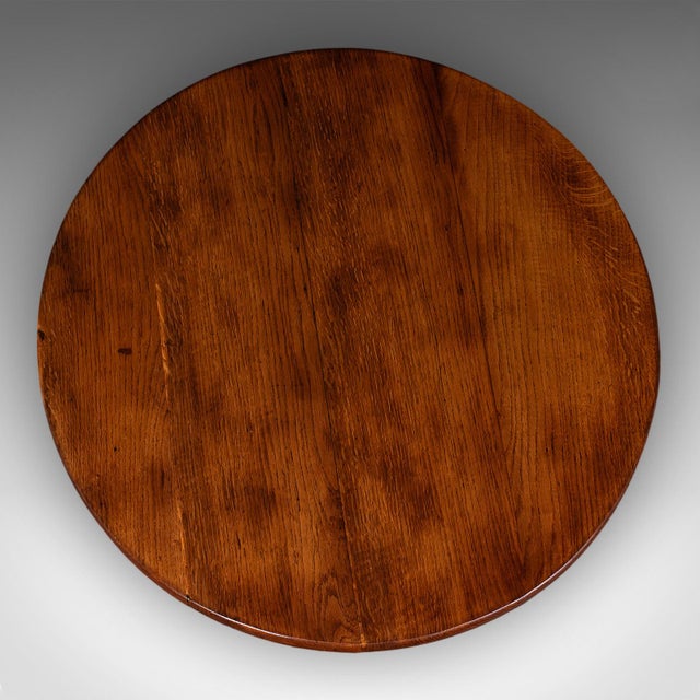 Wood Antique Tripod Table, English, Oak, Beech, Tilt Top, Occasional, Side, Georgian For Sale - Image 7 of 12