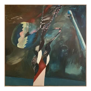 1990 "Gino's Fantasy" Abstract Oil Painting on Canvas Bill Shields Chicago Academy of Fine Art
