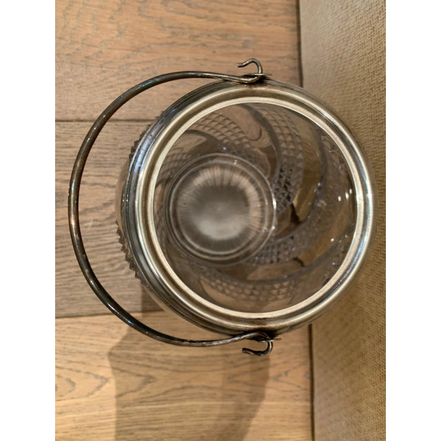 Silver Mid 20th Century Silver and Crystal Biscuit Jar For Sale - Image 8 of 9