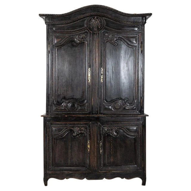 19th Century French Ebonised Two-Piece Buffet For Sale - Image 15 of 15