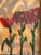 Abstract 1970s Pair Abstract Floral Original Small Paintings in Gold Frames For Sale - Image 3 of 6
