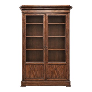 19th Century French Louis Philippe Mahogany Bookcase With Glazed Doors For Sale