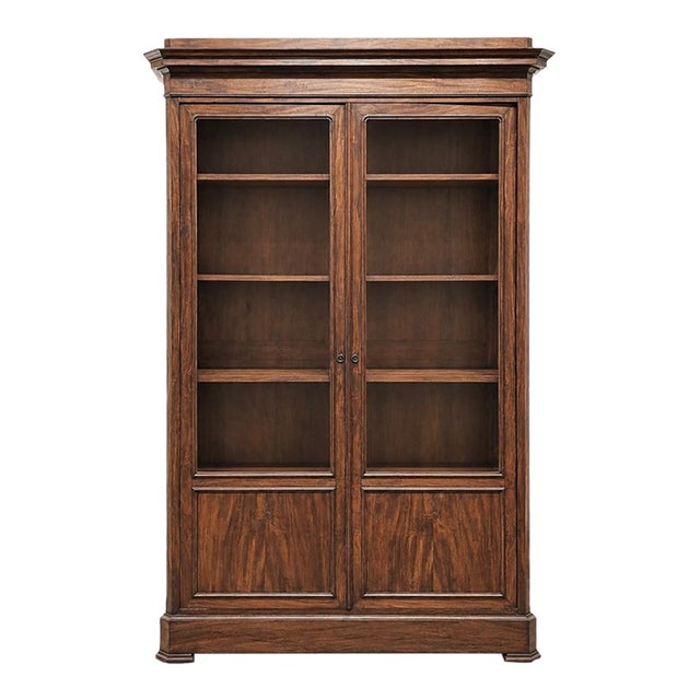 19th Century French Louis Philippe Mahogany Bookcase With Glazed Doors For Sale
