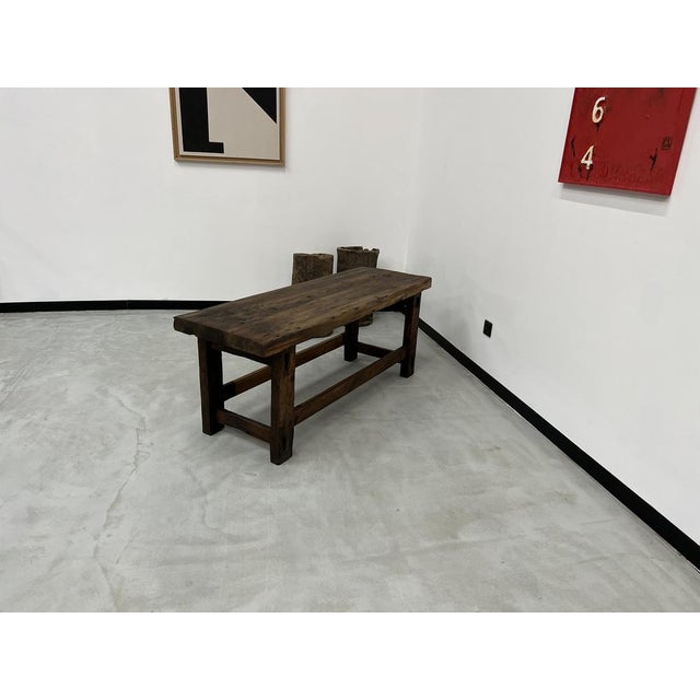 Former French Workbench in Oak, 1950s For Sale - Image 11 of 18