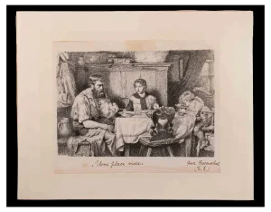 Edward Rosenthal, Une Place Vide, Original Etching, Late-19th-Century