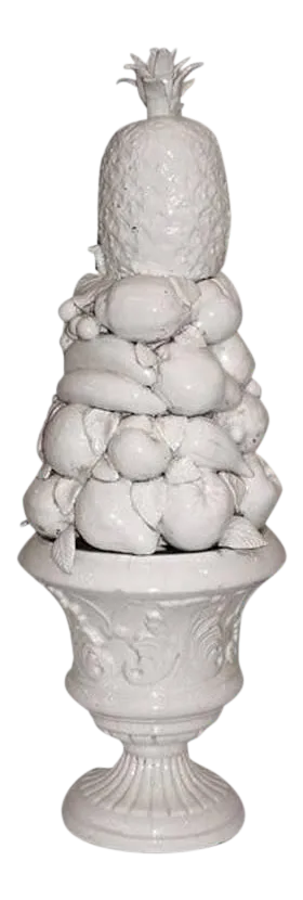 Large Spanish White Ceramic Centerpiece
