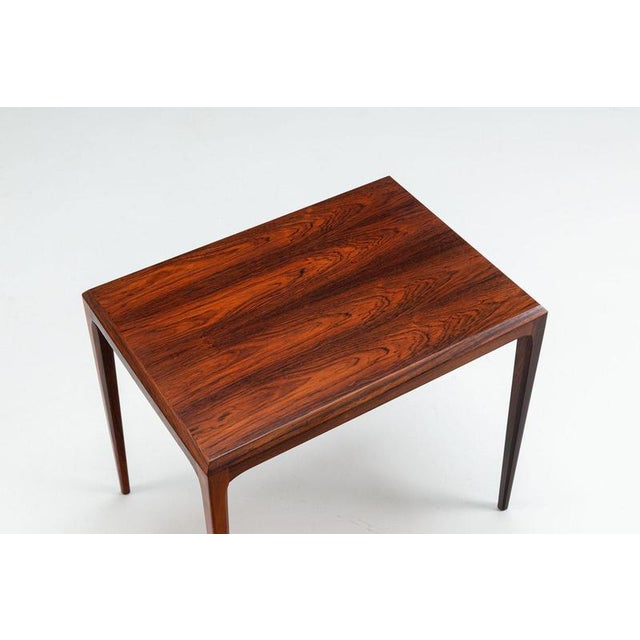 Brown Nesting Tables in Santos Rosewood by Johannes Andersen for CFC Silkeborg, Denmark, 1960, Set of 3 For Sale - Image 8 of 15