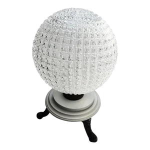 1950s Large Holophane Glass Globe Table Lamp