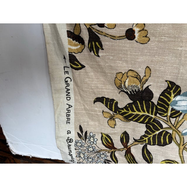 Brunschwig & Fils 8 Yards of Linen Hand-Block Fabric by Brunschwig & Fils For Sale - Image 4 of 6