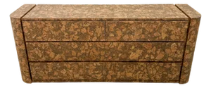Vintage 1970s MCM Six Drawer Cork Dresser