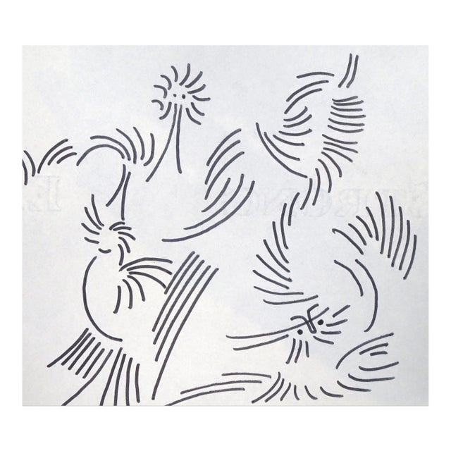 Abstract Composition - Original Penmarker on Paper by Michel Cadoret 1950s For Sale