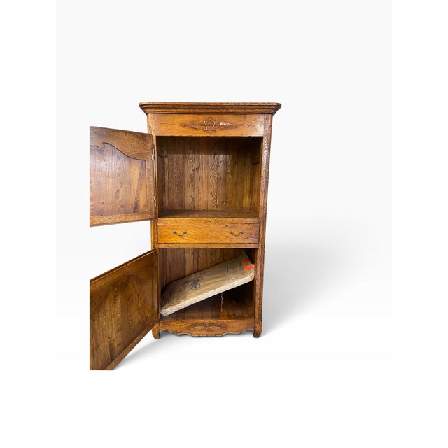 18th/19th Century Antique French Provincial Oak "Homme Debout" Cabinet For Sale - Image 9 of 14
