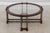 Traditional Regency Faux Bamboo Round Brass & Glass Top Coffee Table For Sale - Image 3 of 12