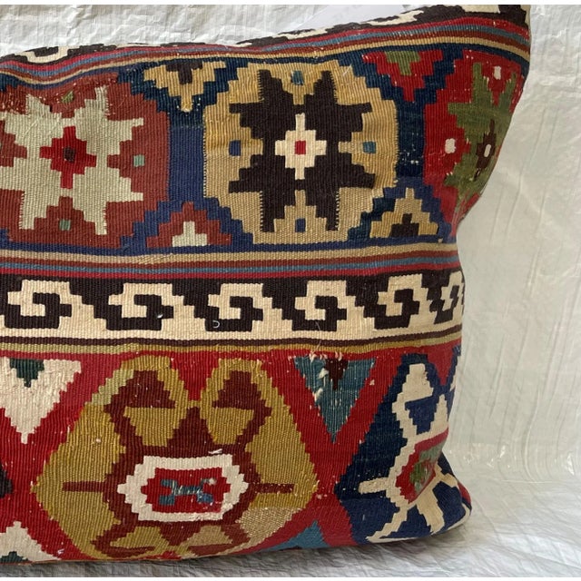 Tribal Contemporary Pillow Made From 19th Century Tribal Ghashghai For Sale - Image 3 of 4