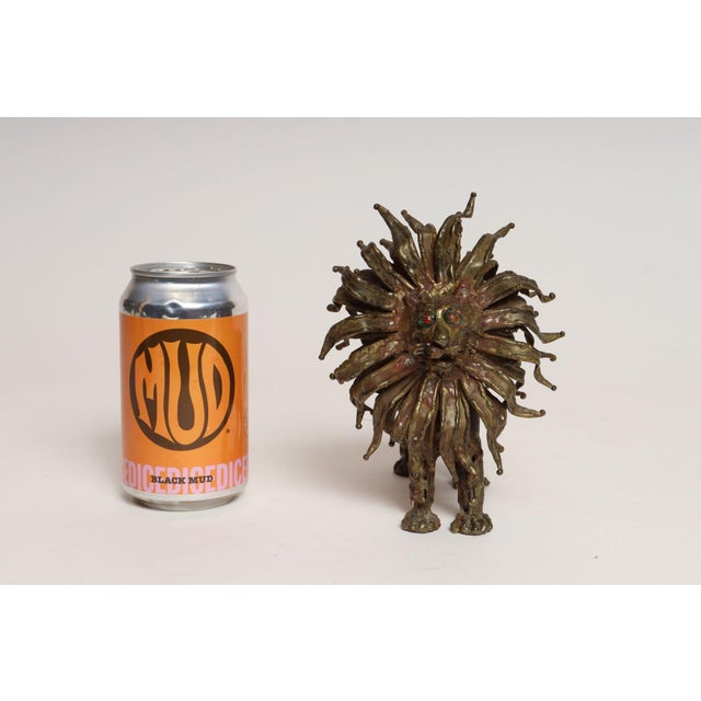 Vintage Brutalist Embossed Brass and Steel Lion Sculpture by Pal Kepenyes For Sale In New York - Image 6 of 18