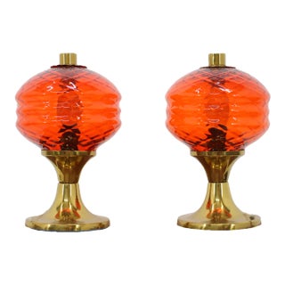 Glass Table Lamps, 1960s, Set of 2 For Sale