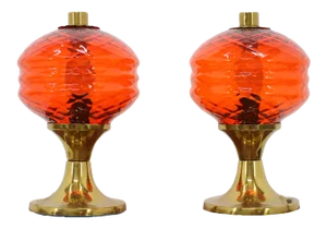 Glass Table Lamps, 1960s, Set of 2