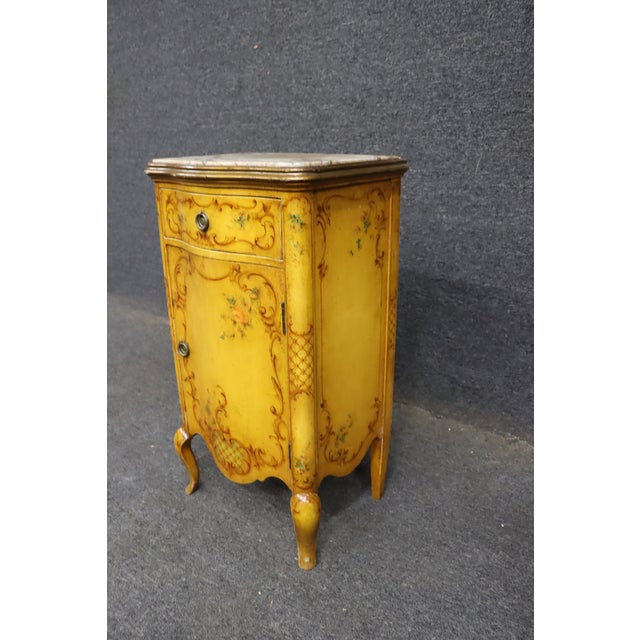 Italian Painted Nightstand With Marble Top by Ny Galleries For Sale In Philadelphia - Image 6 of 13
