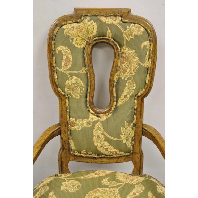 Vintage Hollywood Regency Keyhole Back Fireside Lounge Arm Chairs - A Pair For Sale - Image 11 of 12