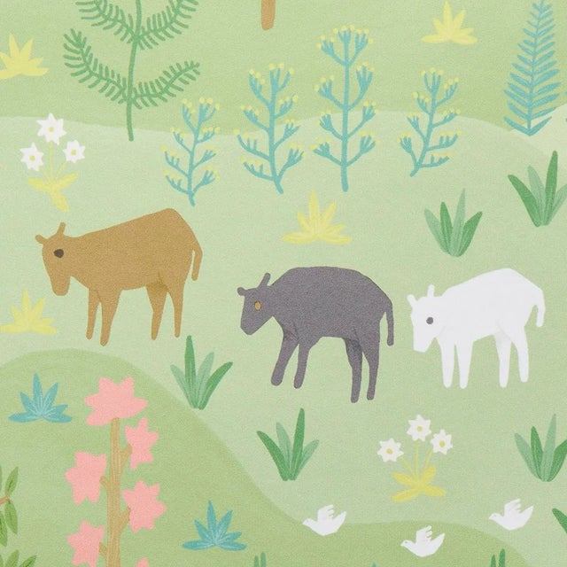 Traditional Sample - Schumacher Las Colinas Wallpaper, Green For Sale - Image 3 of 5