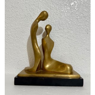 Itzik Ben Shalom, Itzik Benshalom Israeli Bronze Sculpture Homage to Henry Moore Couple of Lovers For Sale