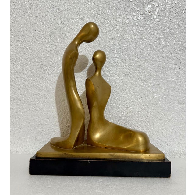 Itzik Ben Shalom, Itzik Benshalom Israeli Bronze Sculpture Homage to Henry Moore Couple of Lovers For Sale