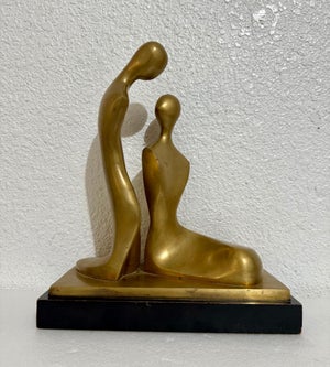 Itzik Ben Shalom, Itzik Benshalom Israeli Bronze Sculpture Homage to Henry Moore Couple of Lovers