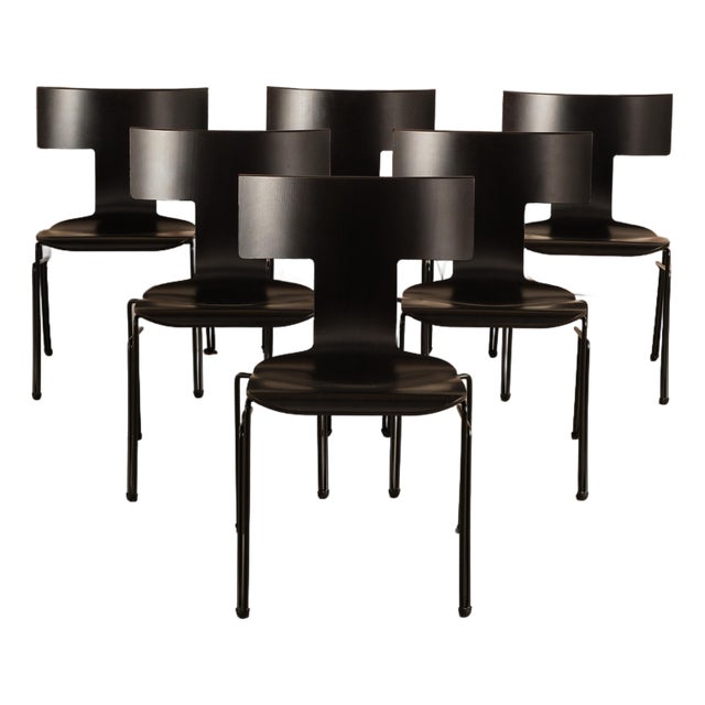 Vintage Ebonized Anziano Chair Attributed to John Hutton for Donghia, Set of 6 For Sale