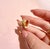 Figurative Vintage 18k Yellow Gold Orange Enamel Conch Shell Charm Pendant For Sale - Image 3 of 8