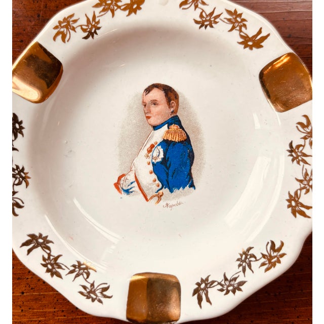 French Vintage Limoges Napoleon Porcelain Ashtray, France For Sale - Image 3 of 3