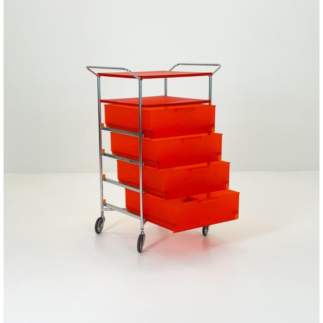 Mobil Storage Unit in Orange PMMA and Chrome by Antonio Citterio for Kartell, Italy, 1990s For Sale - Image 17 of 17