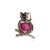 Metal 10 Ct Ruby & Diamond Wise Owl Oxidized Silver Unisex Brooch Pendant - Christmas Jewelry For Sale - Image 7 of 14
