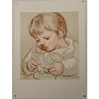 Pablo Picasso Estate Hand Signed Lithograph "Enfant Dejeunant" For Sale