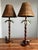 English Vintage Hollywood Regency Faux Bamboo English Mahogany Palm Lamps For Sale - Image 3 of 12