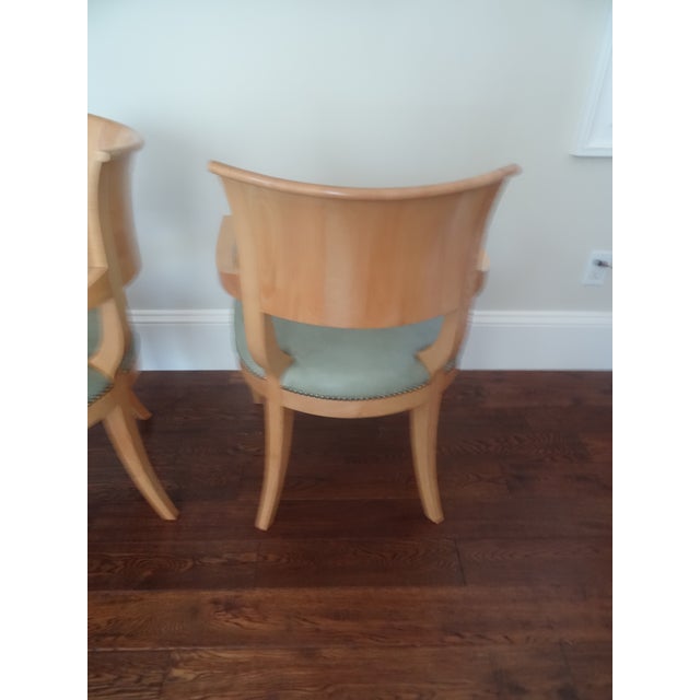 Wood Vintage Biedermeier Style Chairs With Leather Seats For Sale - Image 7 of 9