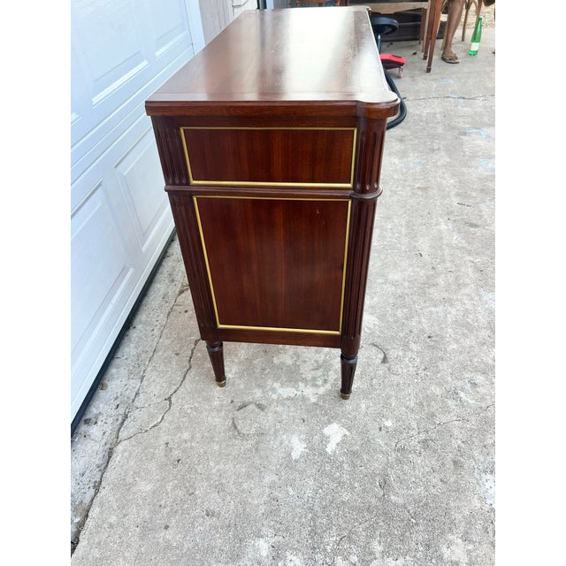 Brass French 19th Century Louis XVI Mahogany Two Door Buffet For Sale - Image 8 of 12