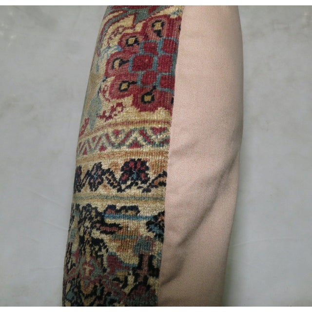 Zabihi Collection Rose and Khaki Persian Kerman Rug Pillows For Sale In New York - Image 6 of 6